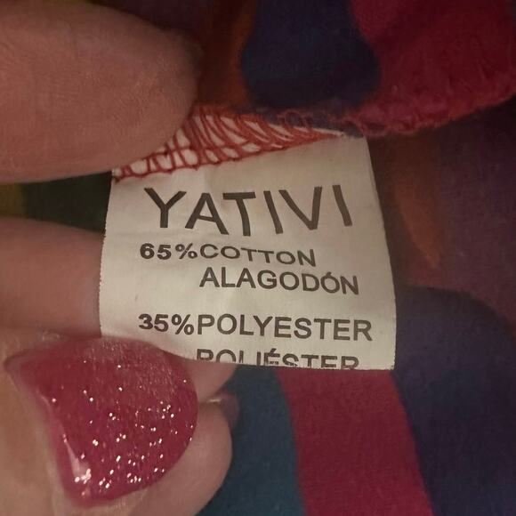 Yativi Rainbow Striped Shirt w/ Face Sz. S - Picture 5 of 5